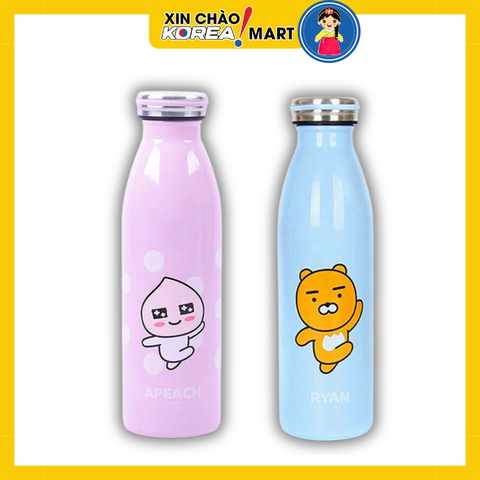Bình giữ nhiệt Kakao Friends Apeach/ Ryan 500ml | 카카오프렌즈 밀키스텐보틀 어피치/ 라이언 500ml