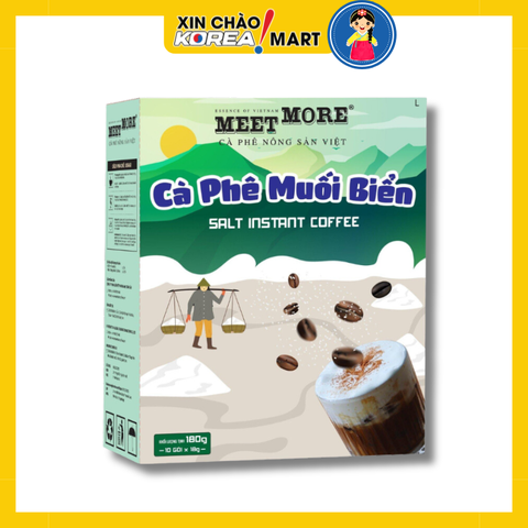 Cà phê hòa tan vị muối biển Meet More 10 gói x 18g